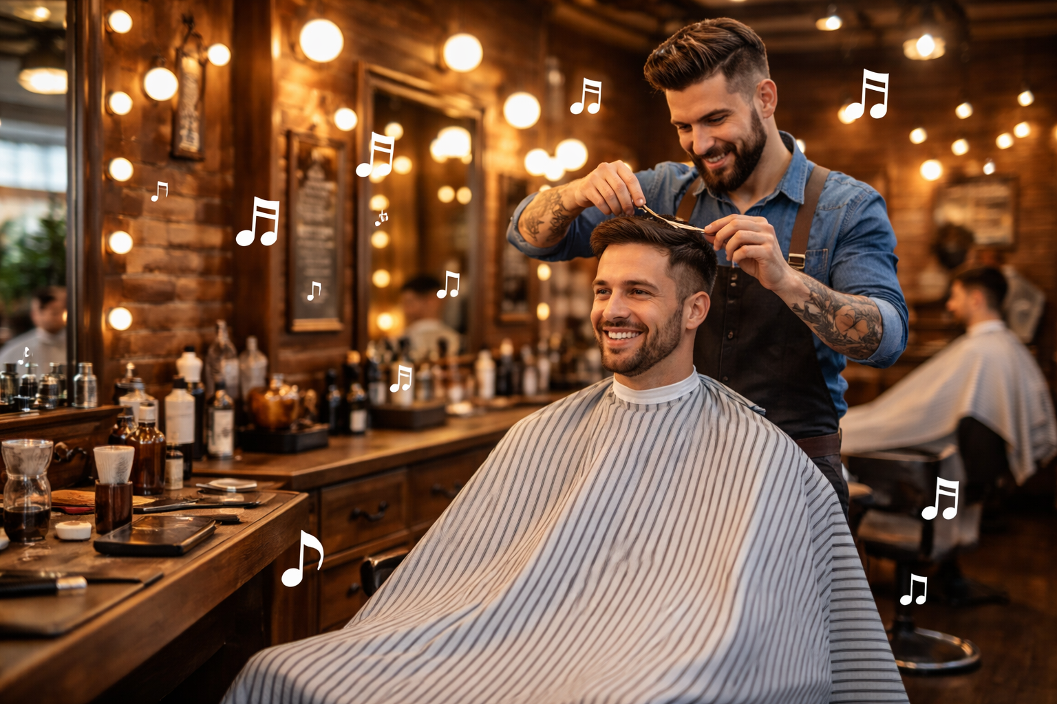 Barbiere al lavoro